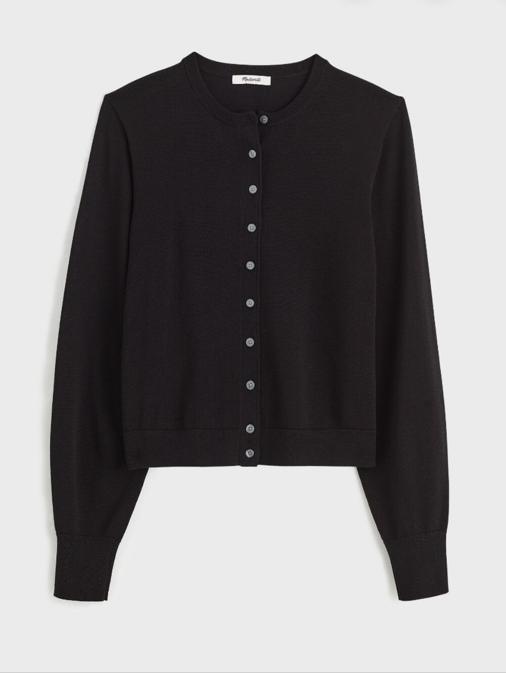 Madewell 100% Cotton  Black Button-Front Cardigan Size S New